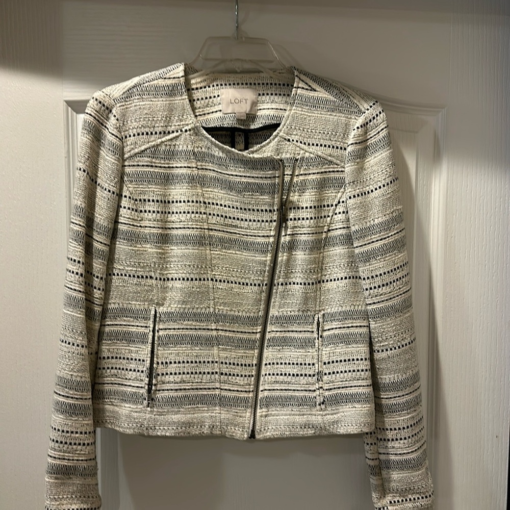 Cream and Black Loft Blazer